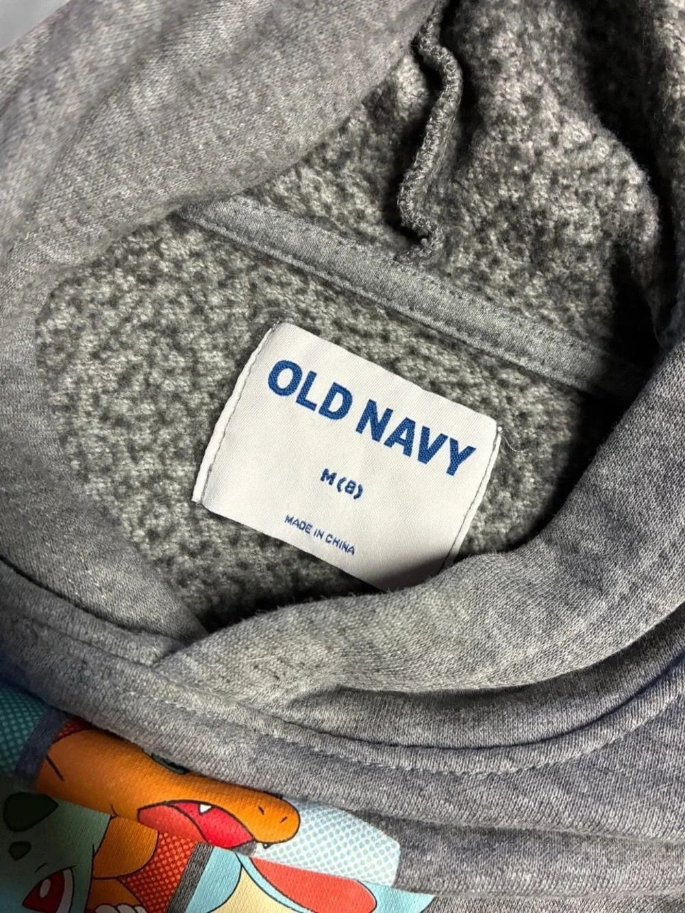 Old Navy Gray Hoodie with Colorful Cartoon Graphic
